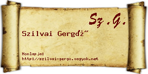 Szilvai Gergő névjegykártya